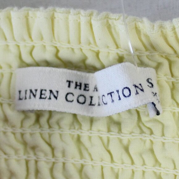 Abercrombie & Fitch Linen Drop-Waist Belted Midi Dress in Yellow Size Small -NWT - Picture 8 of 11